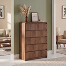 Avelia Fluted Wood Dresser with Curved Anti-Collision Design - Innovar