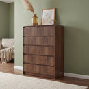 Avelia Fluted Wood Dresser with Curved Anti-Collision Design - Innovar