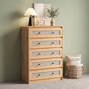 Avelia Fluted Wood Dresser with Curved Anti-Collision Design - Innovar