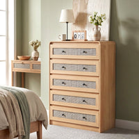 Avelia Fluted Wood Dresser with Curved Anti-Collision Design - Innovar