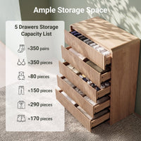 Avelia Fluted Wood Dresser with Curved Anti-Collision Design - Innovar