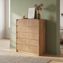 Avelia Fluted Wood Dresser with Curved Anti-Collision Design - Innovar