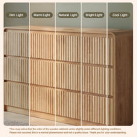 Avelia Fluted Wood Dresser with Curved Anti-Collision Design - Innovar