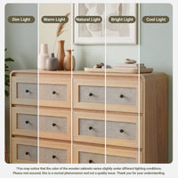 Avelia Fluted Wood Dresser with Curved Anti-Collision Design - Innovar