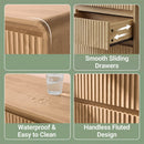Avelia Fluted Wood Dresser with Curved Anti-Collision Design - Innovar