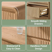 Avelia Fluted Wood Dresser with Curved Anti-Collision Design - Innovar