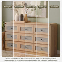 Avelia Fluted Wood Dresser with Curved Anti-Collision Design - Innovar