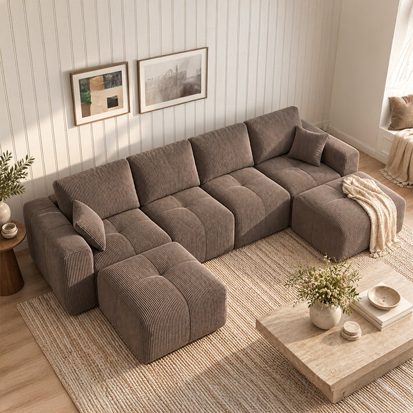Claiks Elara Grid-Tufted Modular Sofa