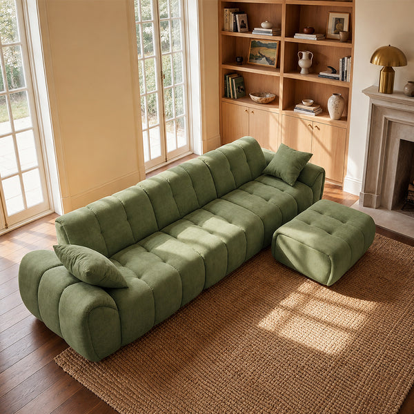 Claikis Elara 4‑Seat Cut-Pile Sectional Sofa