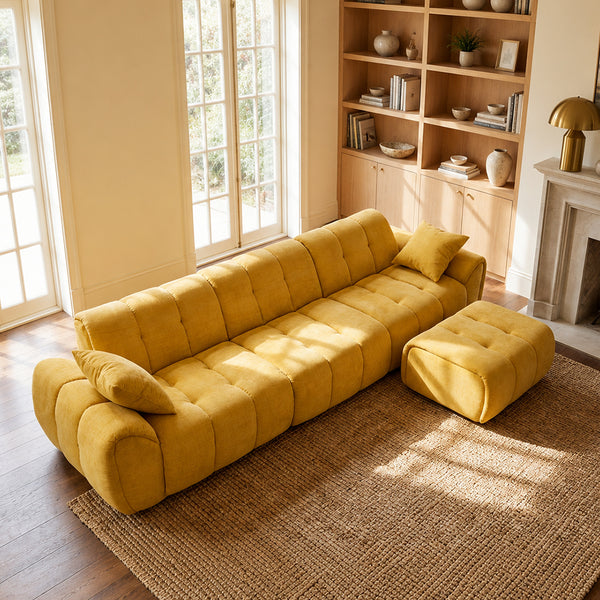 Claikis Elara 4‑Seat Cut-Pile Sectional Sofa