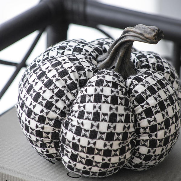 Woven Check Pumpkin Decor