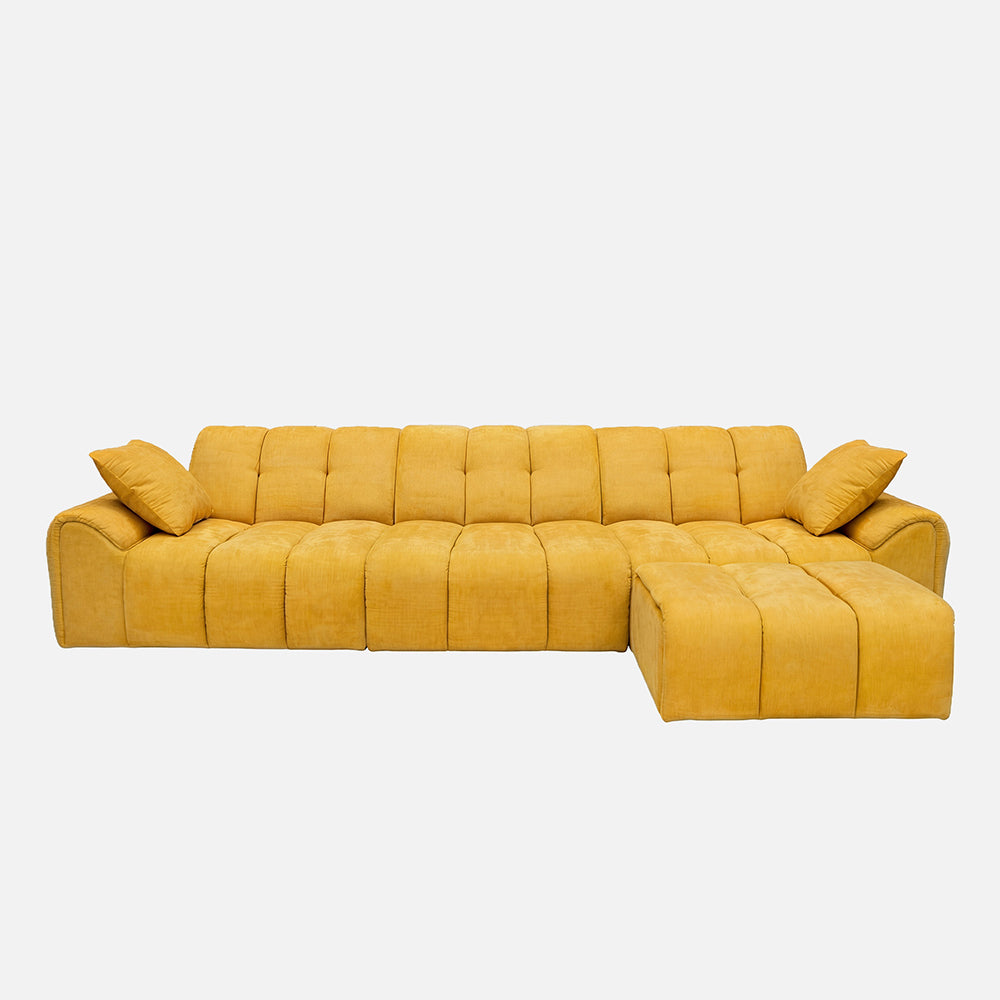 Claikis Elara 4‑Seat Cut-Pile Sectional Sofa