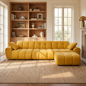 Claikis Elara 4‑Seat Cut-Pile Sectional Sofa