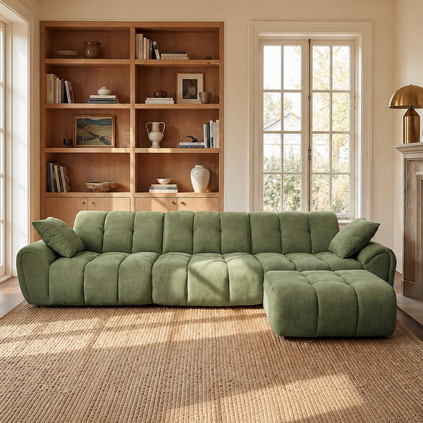 Claikis Elara 4‑Seat Cut-Pile Sectional Sofa