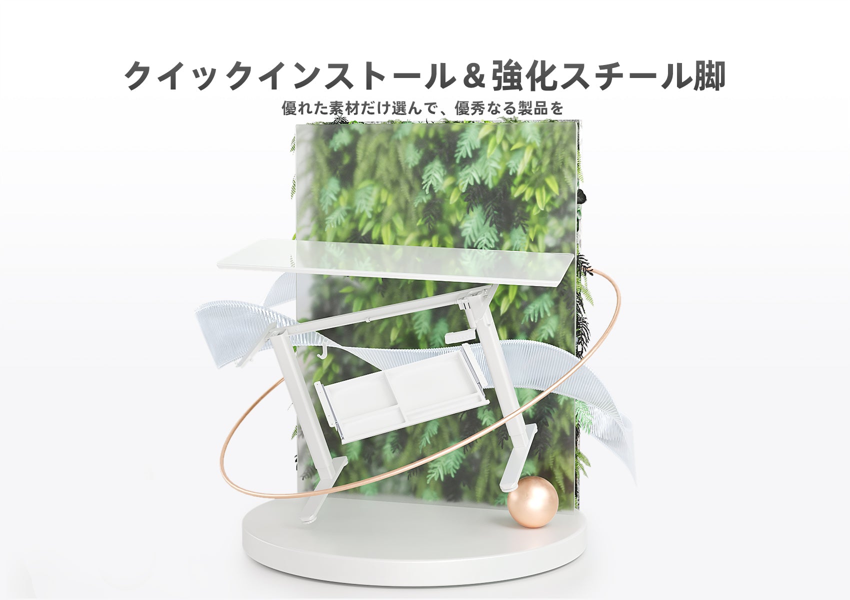 Claiks 昇降デスク ガラス スタンディングデスク 電動