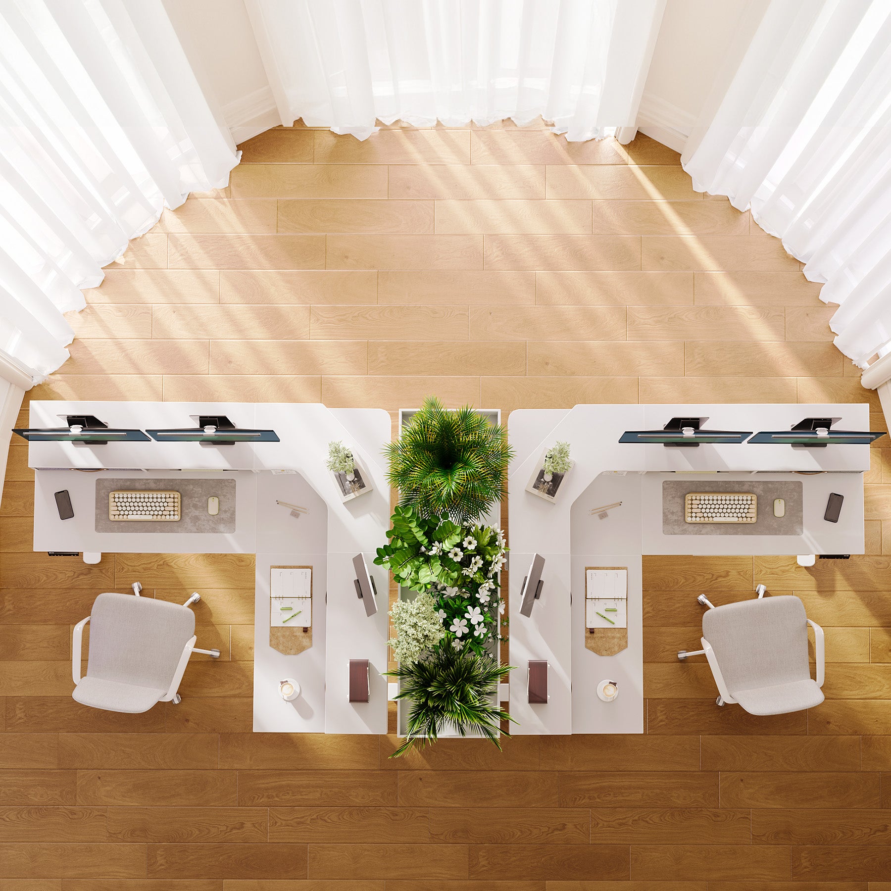 Claiks 63-Inch L-Shape Adjustable Height Standing Desk with