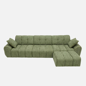 Claikis Elara 4‑Seat Cut-Pile Sectional Sofa
