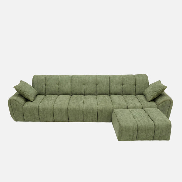 Claikis Elara 4‑Seat Cut-Pile Sectional Sofa