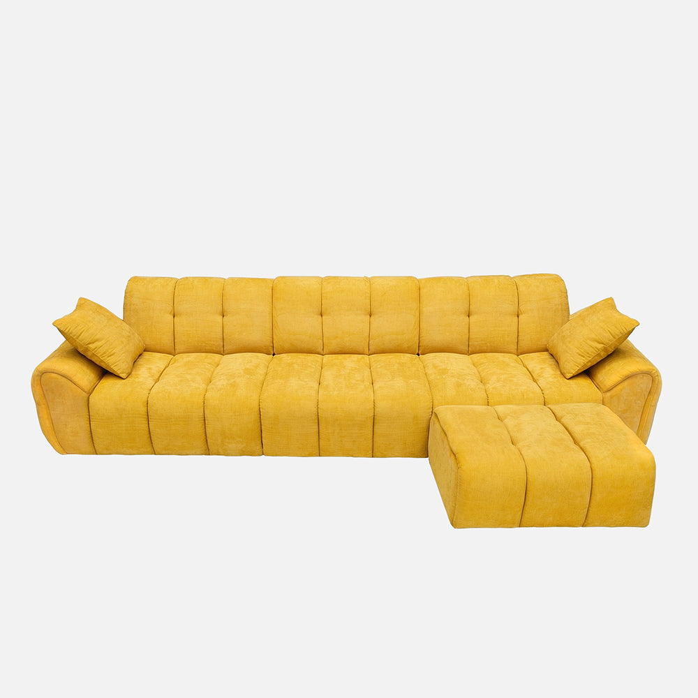 Claikis Elara 4‑Seat Cut-Pile Sectional Sofa