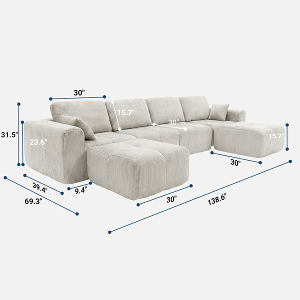 Claiks Elara Grid-Tufted Modular Sofa