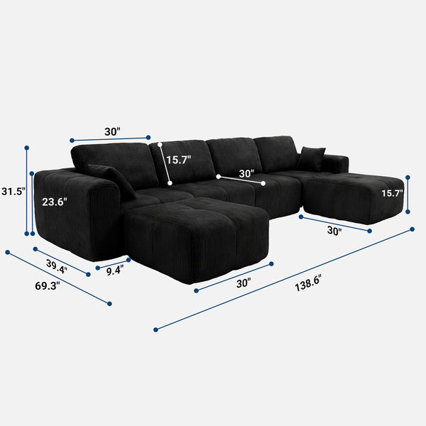 Claiks Elara Grid-Tufted Modular Sofa