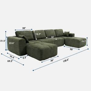 Claiks Elara Grid-Tufted Modular Sofa
