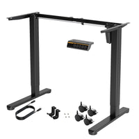 Claiks Standing Desk Frame, Electric Stand Up Desk Legs Frame Workstation Up to 63",C-Shaped Adjustable Standing Computer Desk for Home and Office, (Black Frame only)