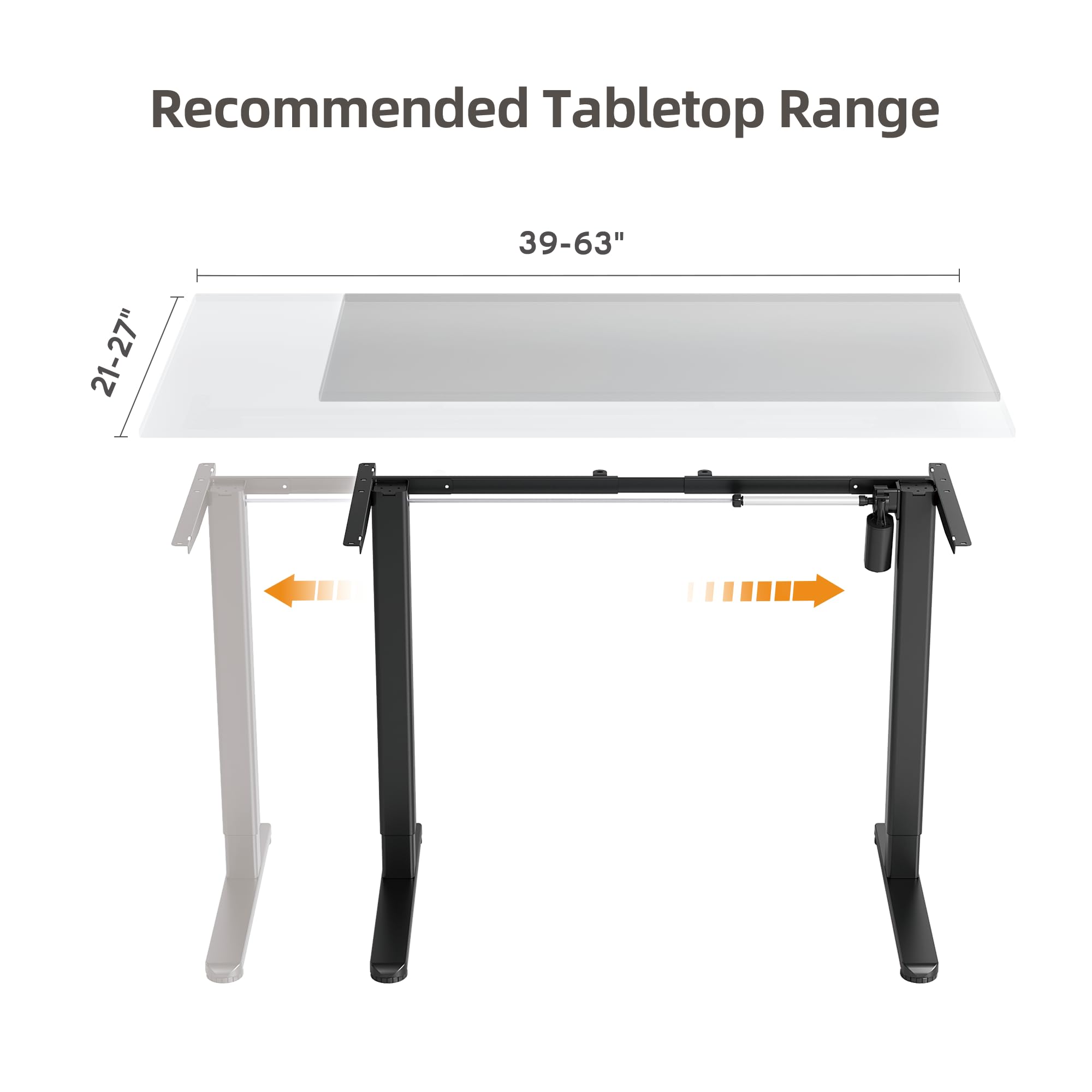 Claiks Standing Desk Frame, Electric Stand Up Desk Legs Frame Workstation Up to 63",C-Shaped Adjustable Standing Computer Desk for Home and Office, (Black Frame only)