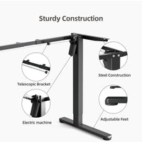 Claiks Standing Desk Frame, Electric Stand Up Desk Legs Frame Workstation Up to 63",C-Shaped Adjustable Standing Computer Desk for Home and Office, (Black Frame only)
